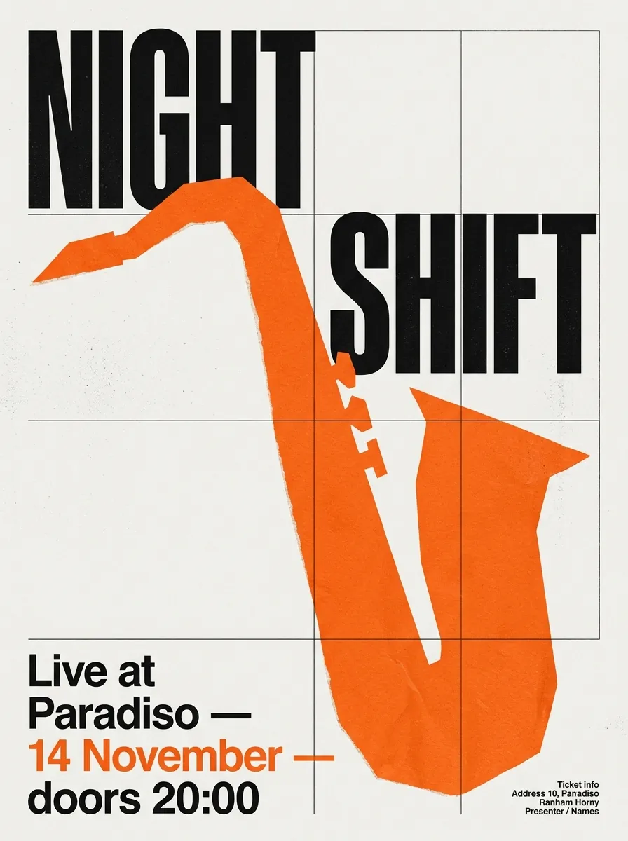 The same jazz poster prompt in Nano Banana 2.1, Nano Banana 2 and Nano Banana Pro. 2.1 shows a visible grid, NB 2 has a broken time and an invented band name. (Nano Banana 2.1)